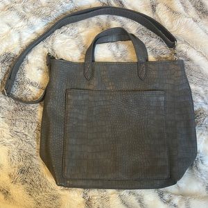 *Like new! Gray leather bag